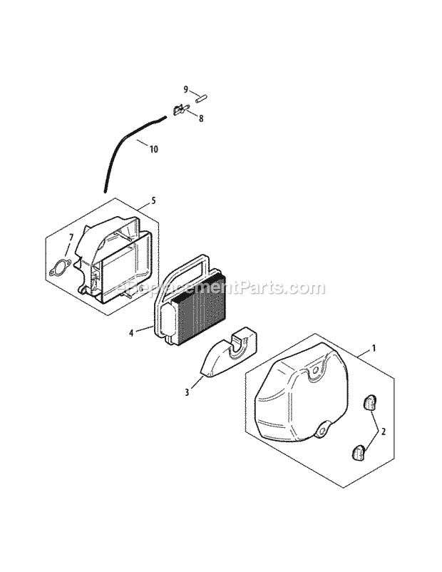 Kohler Sv590-3220 Air Intake & Filtration Diagram and Parts List for LTX1040 (13AX90AS056, 13WX90AS009, 13WX90AS010, 13WX90) (2014) Cub Cadet Lawn Tractor